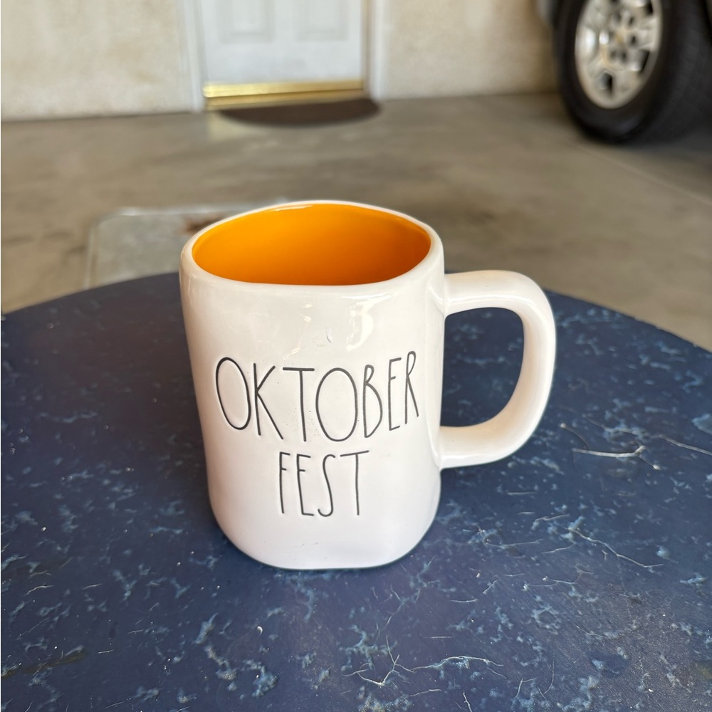 Rae Dunn Oktoberfest Cream and Orange Mug
